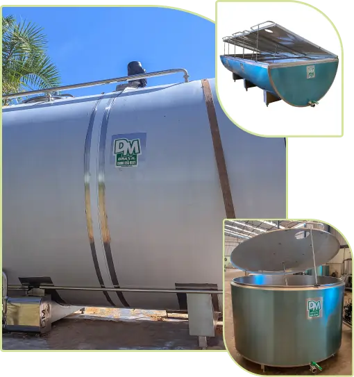 Tanques resfriadores de leite em aço inoxidável fabricados pela DM Brasil